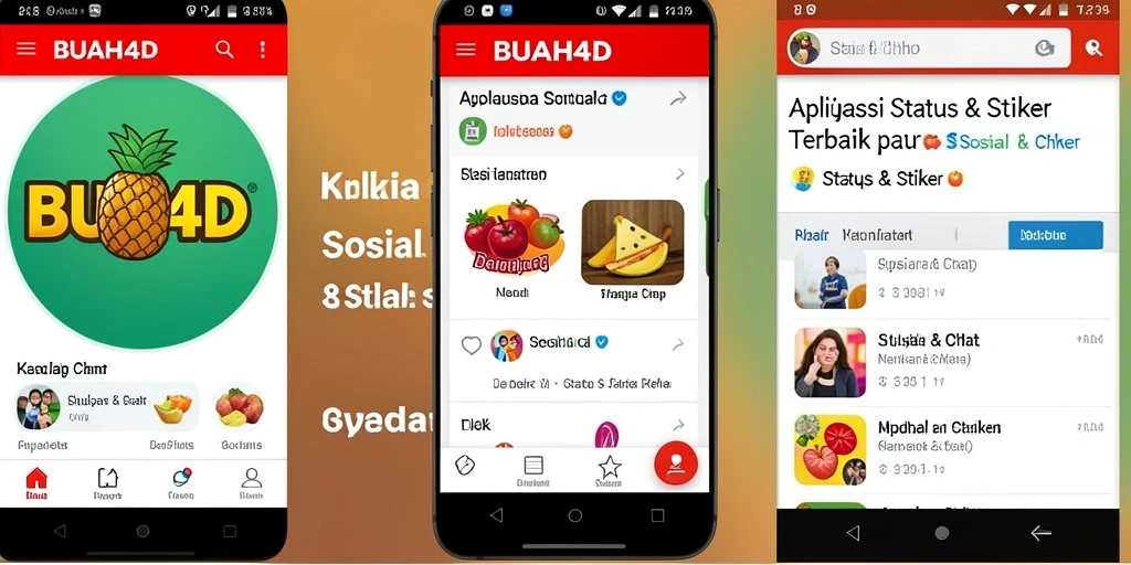 Antarmuka BUAH4D dengan beragam pilihan stiker menarik.
