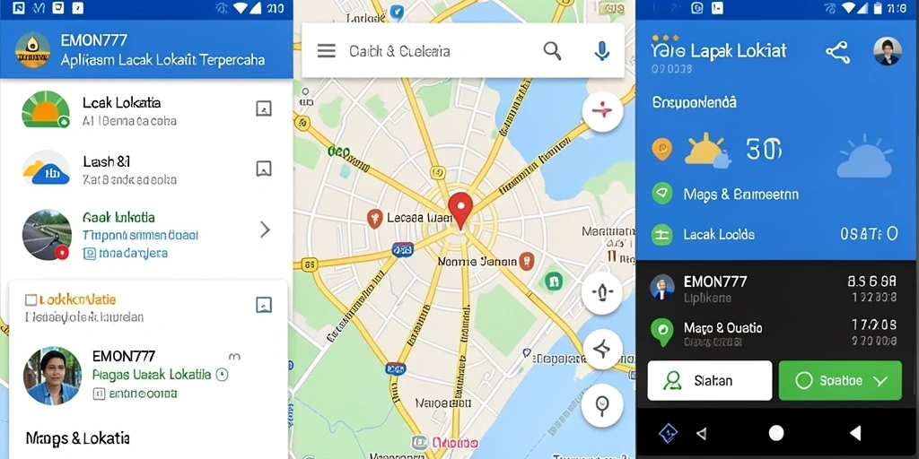 Tampilan antarmuka EMON777 dengan fitur Lacak Lokasi yang informatif.