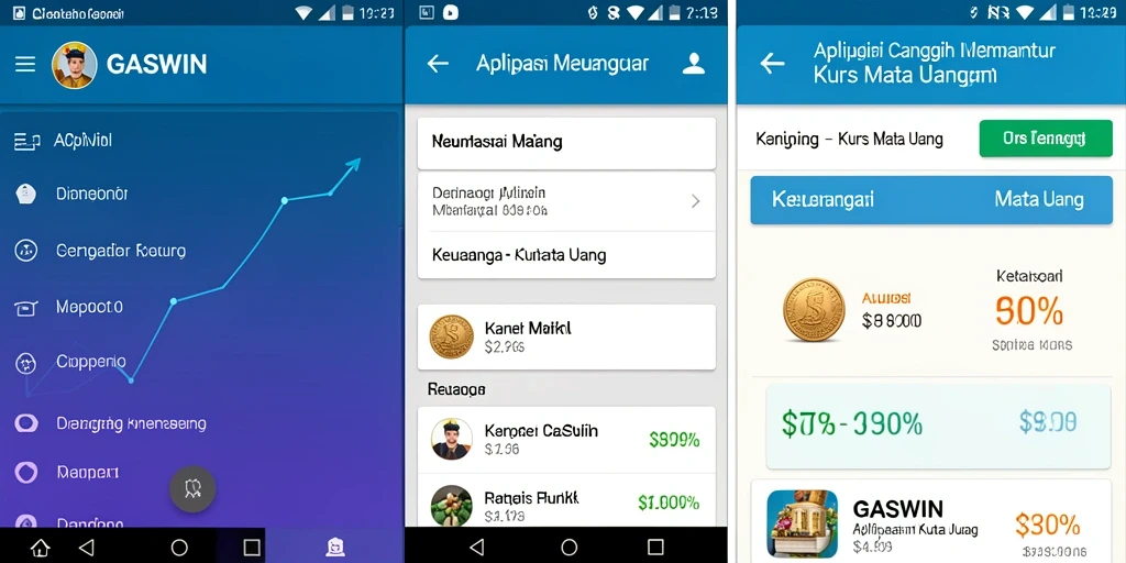 Antarmuka GASWIN yang user-friendly untuk memantau kurs mata uang.