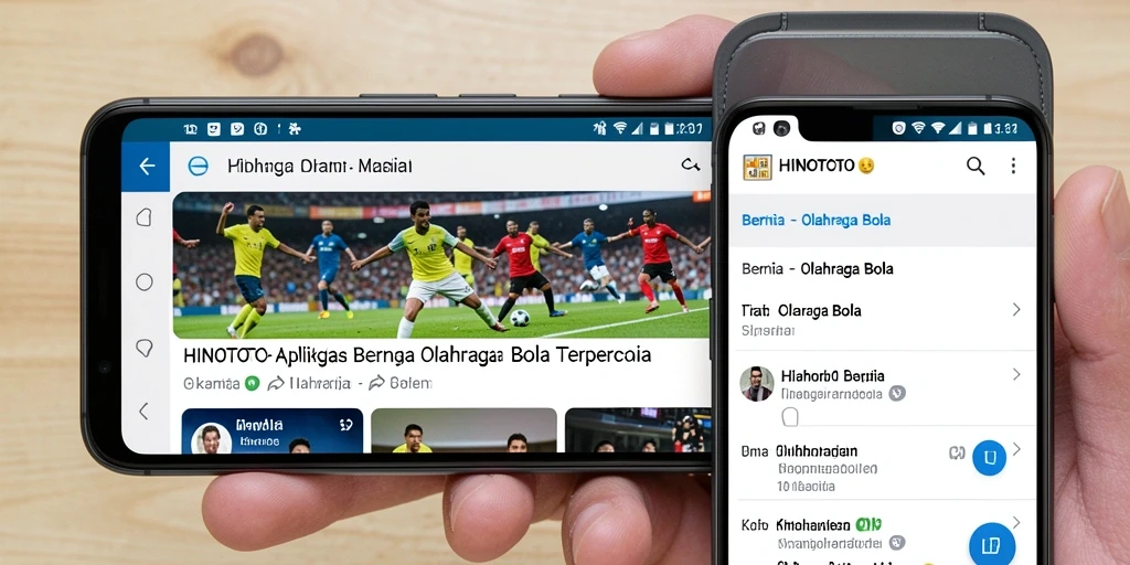 Antarmuka HINOTOTO yang menarik dan mudah digunakan untuk berita olahraga bola.