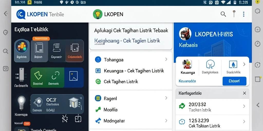 Antarmuka LKOPEN untuk cek tagihan listrik yang praktis.