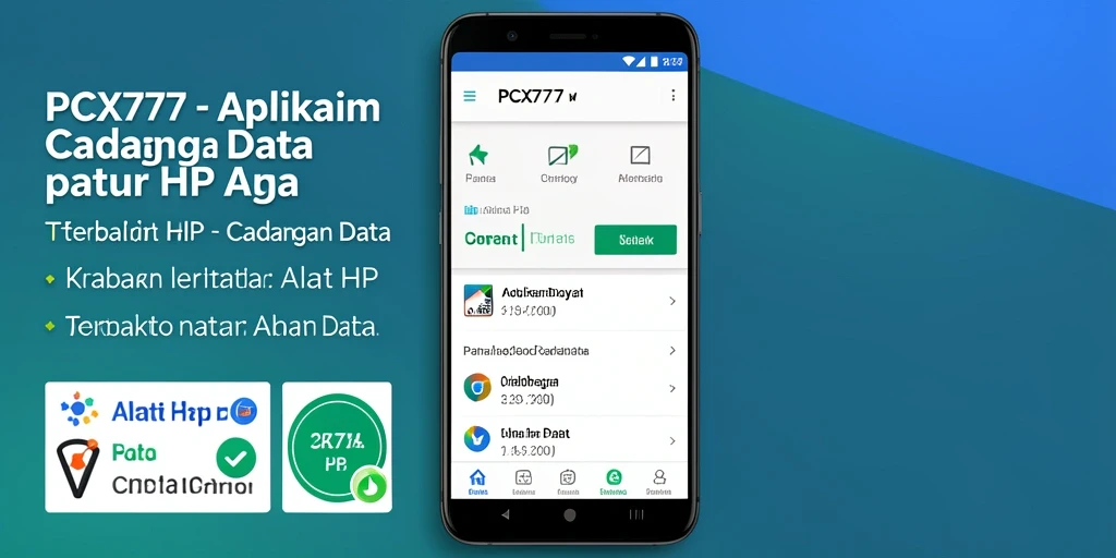 Tampilan antarmuka PCX777 yang sederhana dan fungsional untuk cadangan data.