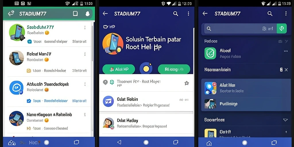 Antarmuka STADIUM77 menunjukkan fungsi kontrol akses root yang efisien.
