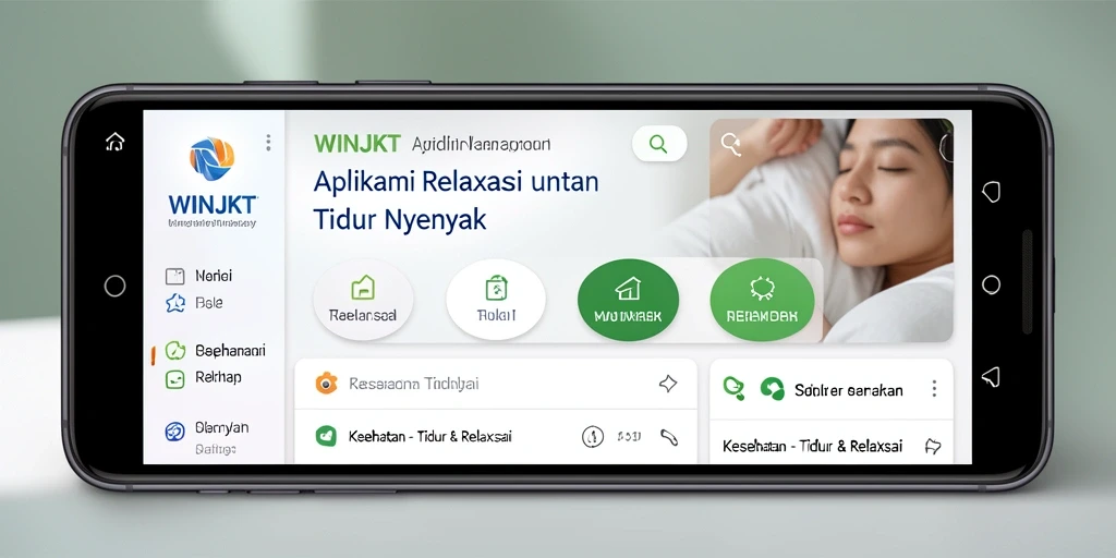 Antarmuka aplikasi WINJKT yang sederhana dan menenangkan untuk tidur.